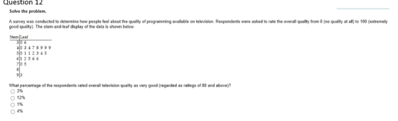 Question T2 Solve the problem uality of programming available on television. Respondents were asked to rate the overall quali