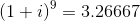 (1 + i) = 3.26667