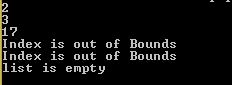 7 Index is out of Bounds Index is out of Bounds list is empty