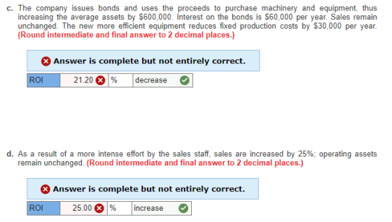 c. The company issues bonds and uses the proceeds to purchase machinery and equipment, thus increasing the average assets by
