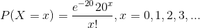e P(X =x) = al--,x = 0, 1 , 2, 3