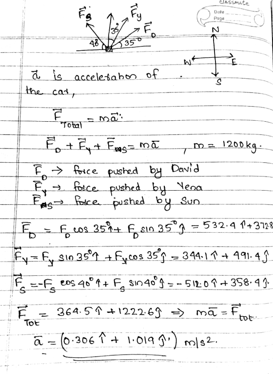 CIASSMAte Fa a Fy Date Page 357 7F 181 boste lã is acceletabos of the car, Frota = mã: o + Ēx + Frasa mā zm= 1200kg. Ē » forc