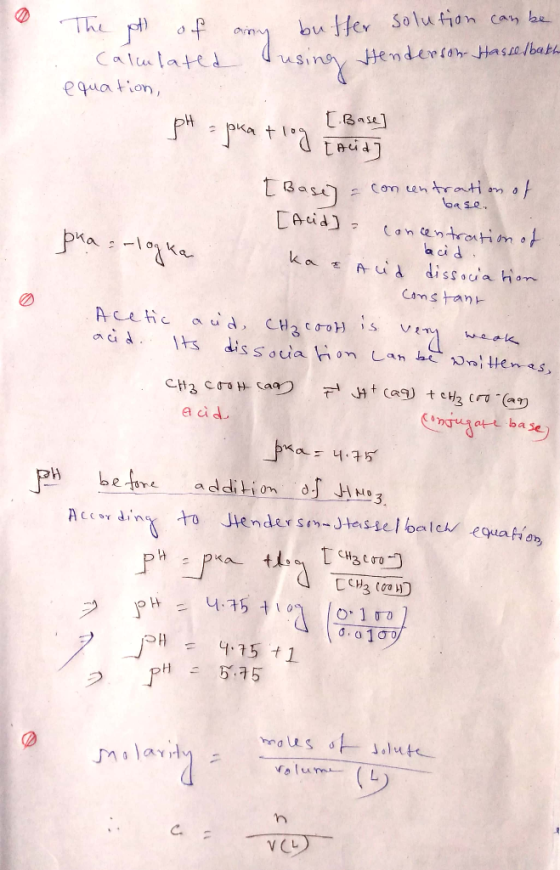 The pt of - Calulated equation, any butter solution can be using Henderson-Hasse bath pH = pkatlog [Acid] [ Base [ Base) - co