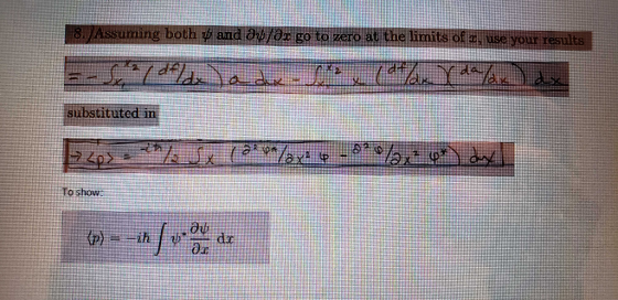 8/Assuming both and ayax go to zero at the limits of c, use your results Substituited in To show dr