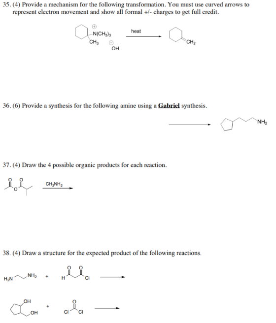 35. (4) Provide a mechanism for the following transformation. You must use curved arrows to represent electron movement and s