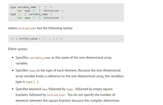 type variable_name [ new type initializer type variable_name new type initializer where initializer has the follow