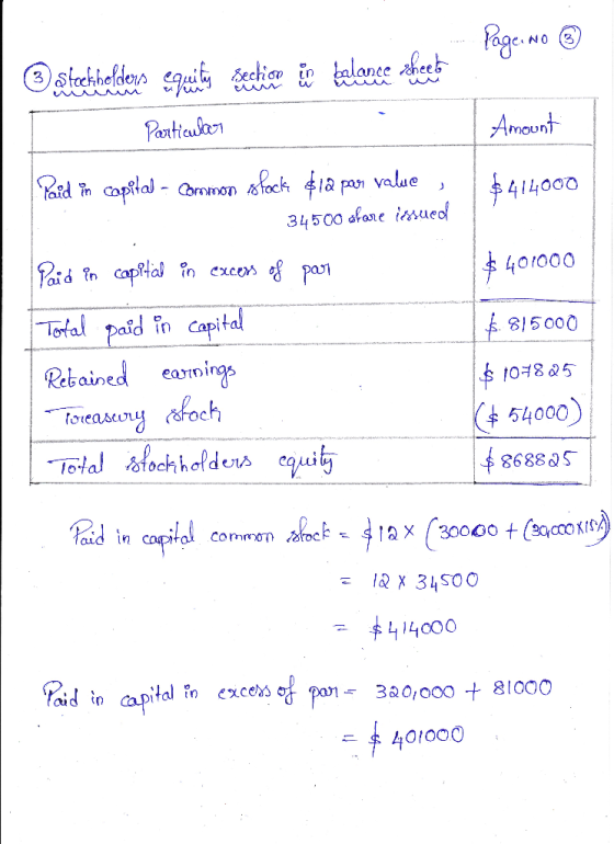 NO talanee hee 3steheldes eieh Pantiusaon Ameunt Yaid in coplal- mmon tockla pan value ;44וooo 34500 afane iued 401000 Total