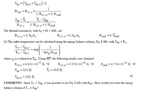 Im =(Tm,i +Imo)/2 1 Rtot = Revi+ 1/Revo +1/R rad Im - 7 It - Tfur Revi 1/Rev.o +1/Rrad The thermal resistances, with As =PL =