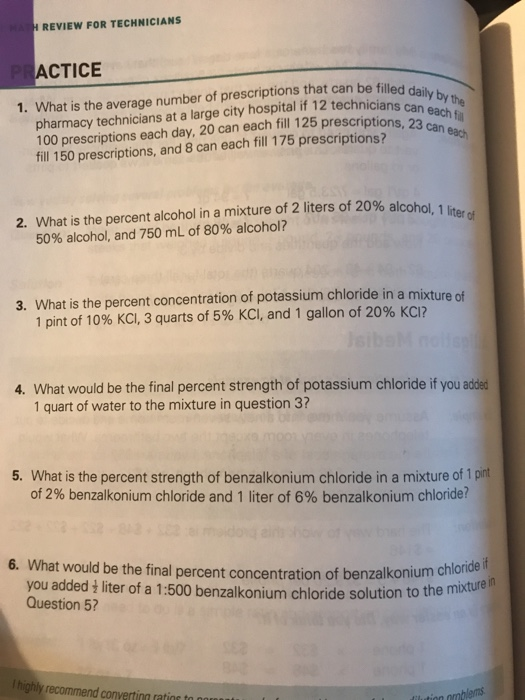 MATH REVIEW FOR TECHNICIANS PRACTICE 1. What is the average number of prescriptions that can be filled daily by the pharmacy