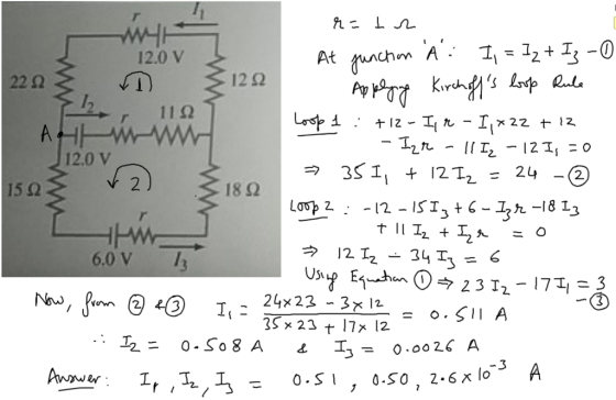 12.0 V 2 12Ω 12.0 V ㅋ3511 + 1212 = 24- 15Ω 2 18Ω 6.0 V I ヲ 1212-34 13 = 6 -24x23-3x12- ㄧ , 〈11 A 3S x 23 17x 2