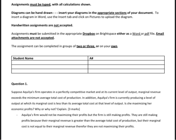 Assignments must be typed, with all calculations shown. Diagrams can be hand drawn --- insert your diagrams in the appropriat