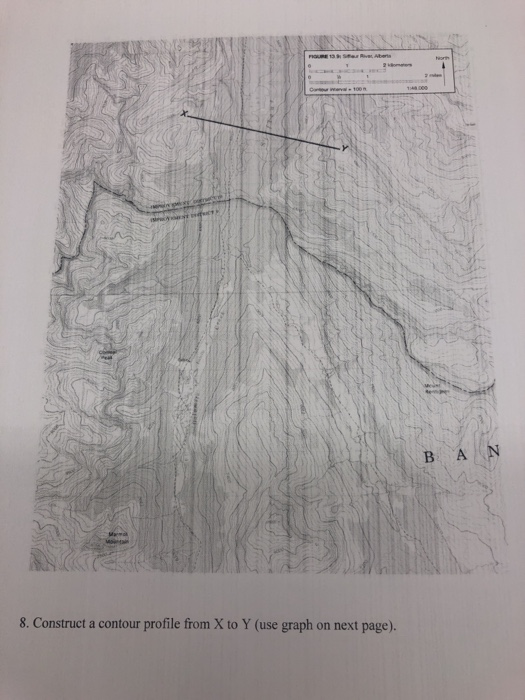 BAN 8. Construct a contour profile from X to Y (use graph on next page).