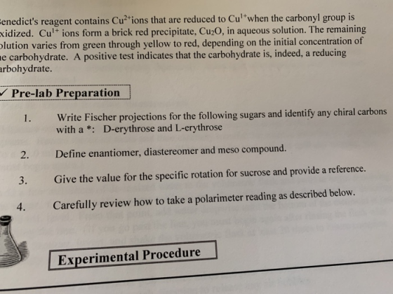 Fenedicts reagent contains Cuations that are reduced to Cult when the carbonyl group is xidized. Cul+ ions form a brick red