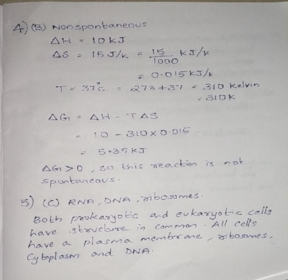 4(3) NOnSpontaneaus AH LOKJ 15 J/ 15 KJ/k 1000 AS 16 = 0.015KJ/k 273+3フ=310 kelvin T-37C :810K AG AH-T AS 1 10-31OXO01 5 3.5