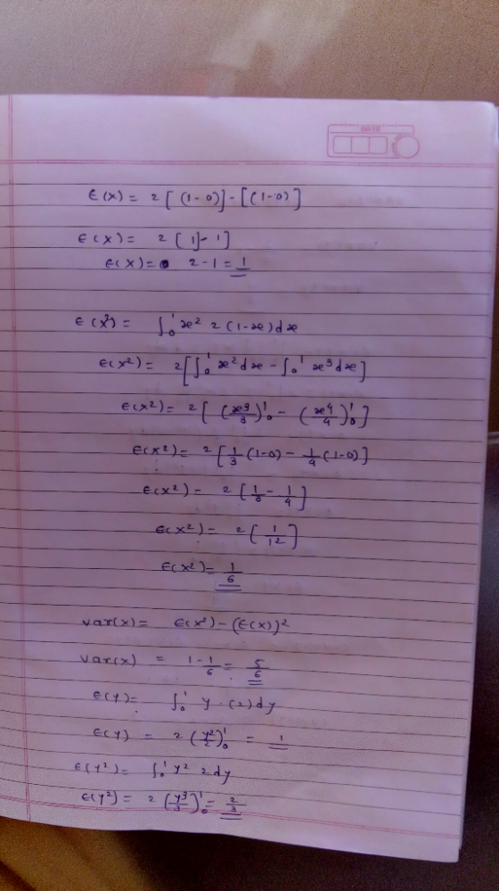 € (x) = 2 [(-o)]-[C1-09) E(X)= 2 EX)= ] 2-1=1 E (X) = sode²2 (1-2e) dae Ecxe)21. ?dze - Go sedae €(22)= 2 ( Lagyo - (] Ecx)=
