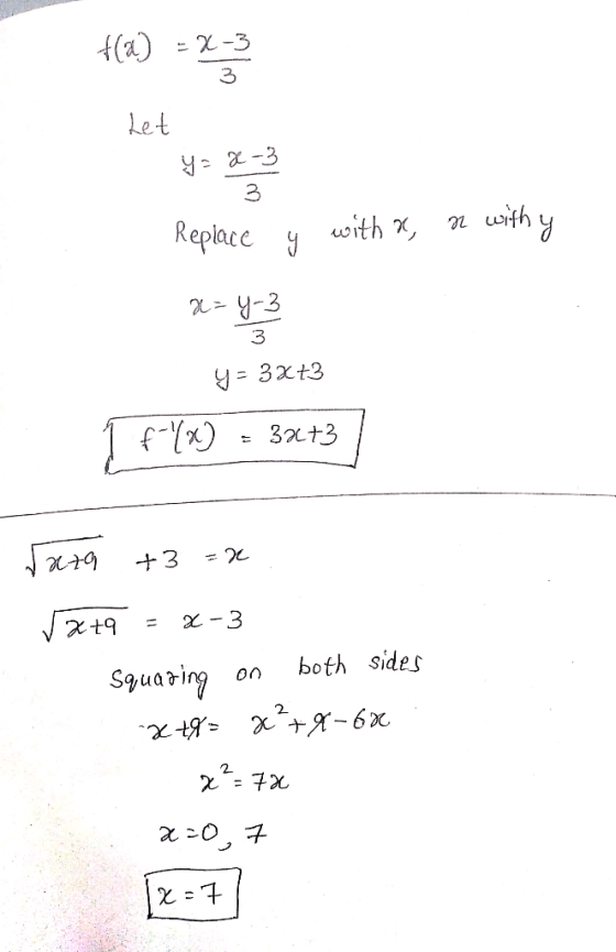 Let 2-3 Repace y with? y-32t3 Squaring on both sides 2 2 2 -1