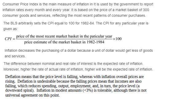 Consumer Price Index is the main measure of inflation in It is used by the government to report inflation rates every month a