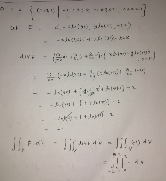 os = (1142) -2 £xto -12 y 22. osz=3 3 **] et Ě = <- xln(y), y ln (42),-22) -alucyz) i tyln (yz)j- azk. div !! + 5 + 3 *)•(-ef