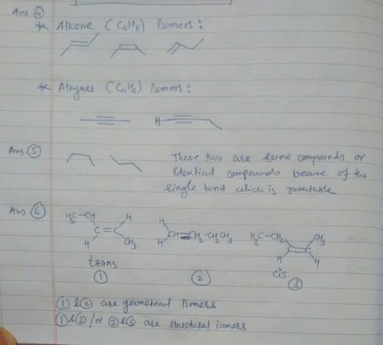 Alkone CaM) Romes These two are koume Compoundo or Avo (6 HC-CH c= 3 tean cis 2.