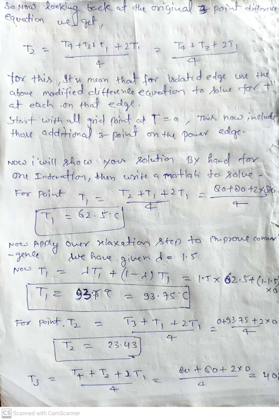 So now looking back at the original point difference equation wel get, To + T3 tt Ta +2T Tot Tst 2T 4 4 for this st is mean t