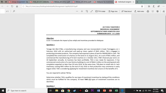 6 5 D Group Assignment -Se D PGBLAR 2017_Website D PetGas_AR 2018_1.pdf PetGas_AR 2018_2.pdf Malaysia Tax Incentives Individu
