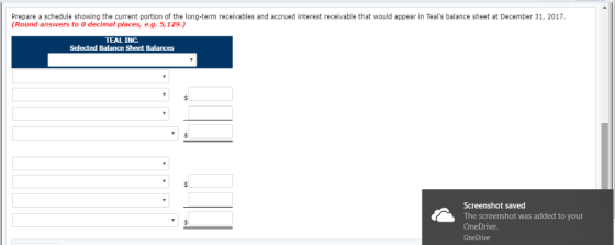 Prepare a schedule showing the current portion of the long-term receivables and accrued interest receivable that would appear