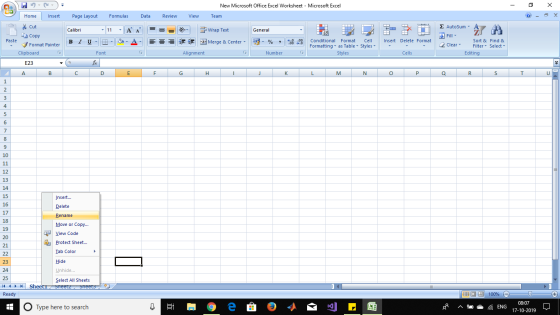 Con - 9 X New Microsoft Office Excel Worksheet - Microsoft Excel Team Page Layout Formulas Data Review View = = = Calibri B I