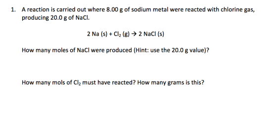 A reaction is carried out where 8.00 g of sodium m