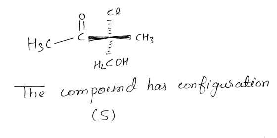 Osu H₃C - CH3 H₂COH The compound has configuration (5)