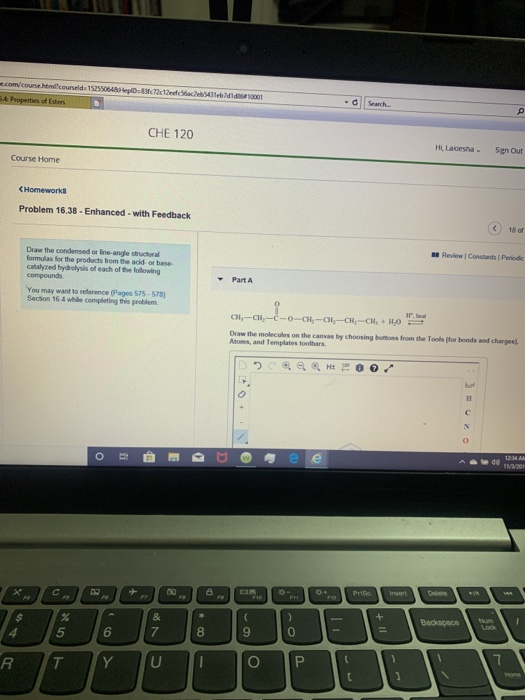 s.com/course course de 1525505Hepb.cc CHE 120 Hi Ladiesha Sign Out Course Home Homeworks Problem 16.38 - Enhanced - with Feed
