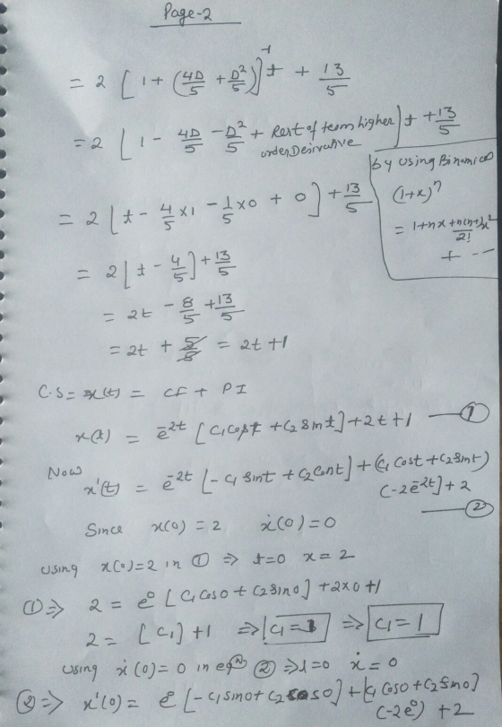 Page 2 ant rest of team higher/ order Deivative - Ithathin this 2) = 2 (1+ (y + 2) + + 13 +2 L.- t o test one on By using Bin