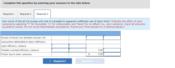 Complete this question by entering your answers in the tabs below. Required 1 Required 2 Required 3 How much of the $0.24 exc