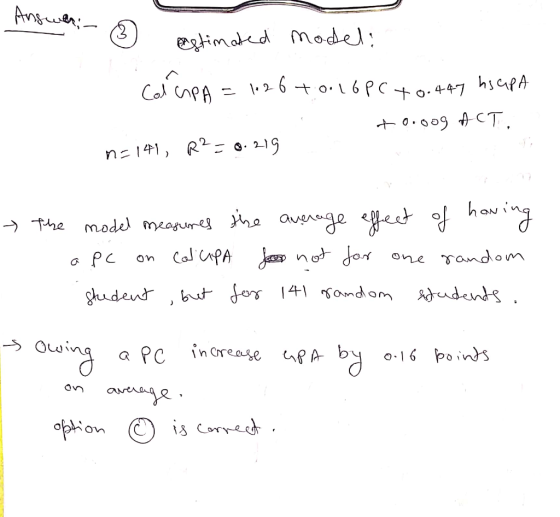 Answeh; mestimated model: Colupa = 1026 tool6Pc 70.447 hsupa to.gog ACT, n=141, R2 = 0.219 the model measures the average eff