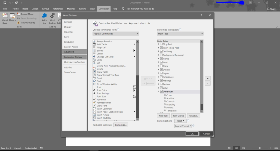 v Document4 - Word File Home Insert Design Layout References Mailings Review View Developer Help Tell me what you want to do