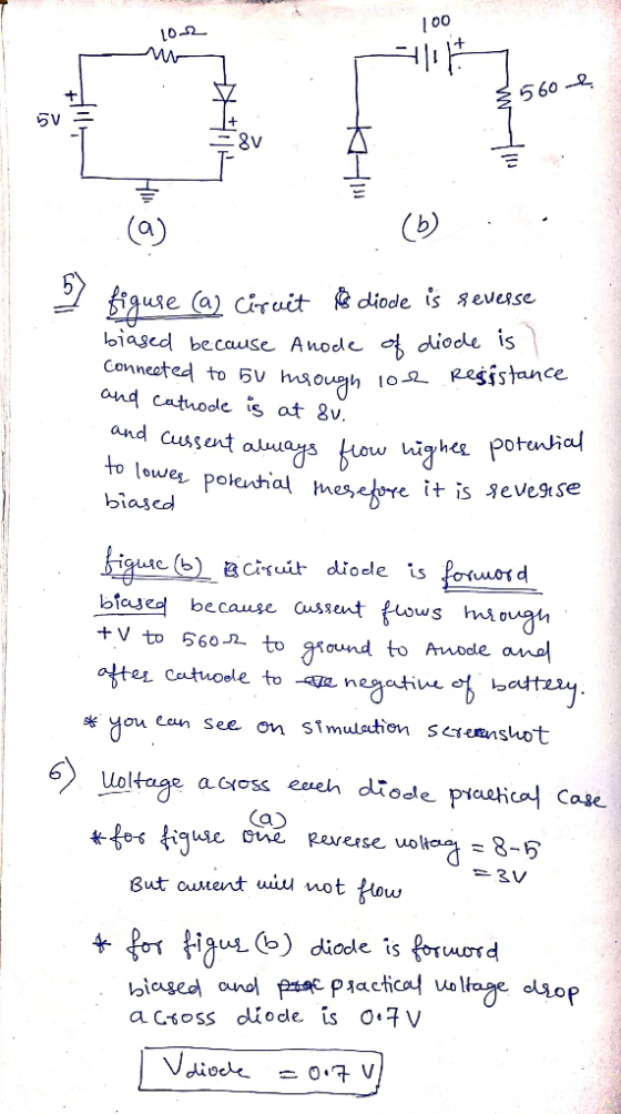 102 {560 e figuse (aCiruit diode is severse biased because Anode of diode is ] connected to 50 through 1002 Resistance and ca