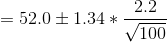 \bg_white = 52.0 \pm 1.34 * \frac{2.2}{\sqrt{100}}