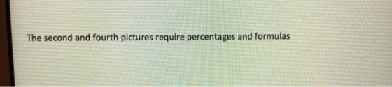 The second and fourth pictures require percentages and formulas