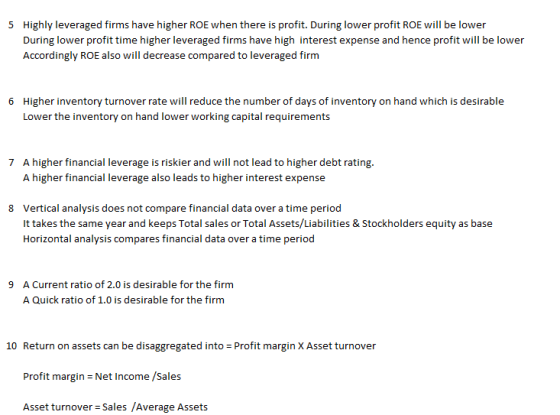 5 Highly leveraged firms have higher ROE when there is profit. During lower profit ROE will be lower During lower profit time