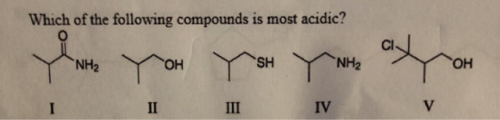 Which of the following compounds is most acidic? І п ш у