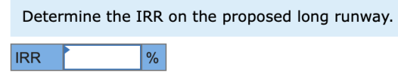 Determine the IRR on the proposed long runway. IRR