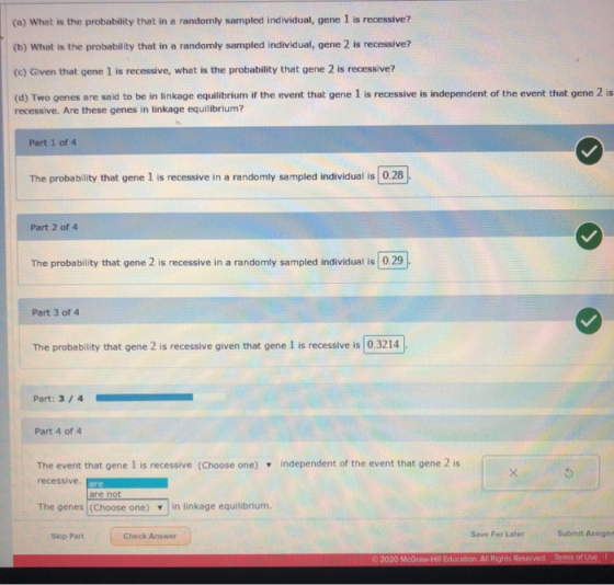  a What Is The Probability That In A Randomly Sampled Individual Gene 