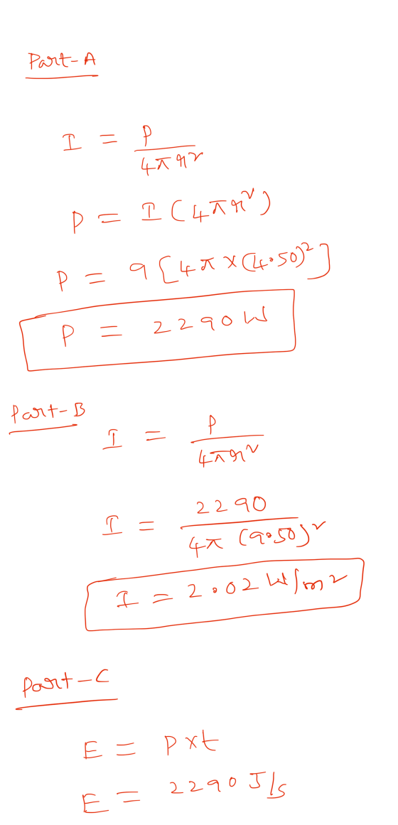 Part-A I = P 4ñ r2 Pa I Caña) P = 9 [46 XC405012] P P = 2 2 qow part-B > = 45 2290 C = 40 (qosor I = 2:02 2002 Wilma part-c E