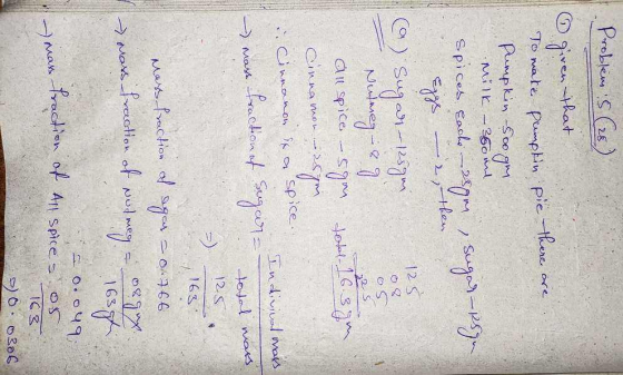 there are Problem S (26) given that To make pumpkin pie pumpkin -soog Milk-300 und Spices Eocl. -2° Eggs - 2 a) Sugar - 125gm