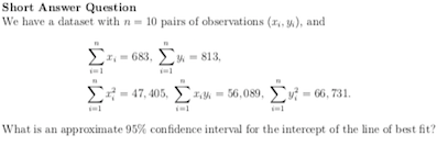 Short Answer Question We have a dataset with n = 10 pairs of observations (), and 683 813 -47,405, 56,089, į v2 = 66,731 What