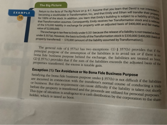 EXAMPLE The Big Picture Return to the facts of The Ria Picture on p. 4-1. Assume that you learn that David is not inta becomi