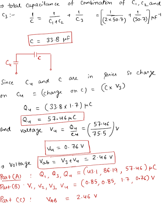 of total Capacitan Combimahon of Ci,c2and ce C3 C (2x 5o.7)(5o-7) MF 33-8 pF Cu S chane Renies in ane Since C and (changx c)