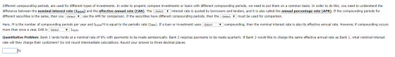 Different compounding periods, are used for different types of investments. In order to properly compare investments or loans