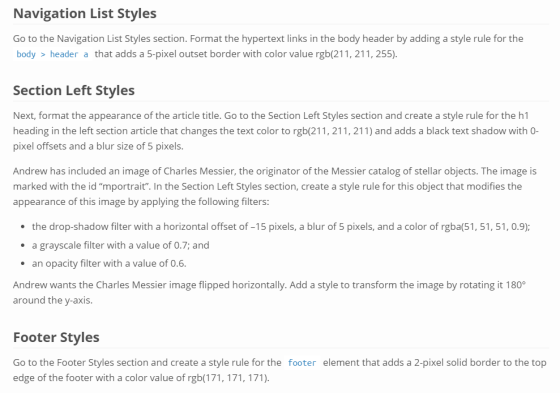 Navigation List Styles Go to the Navigation List Styles section. Format the hypertext links in the body header by adding a st