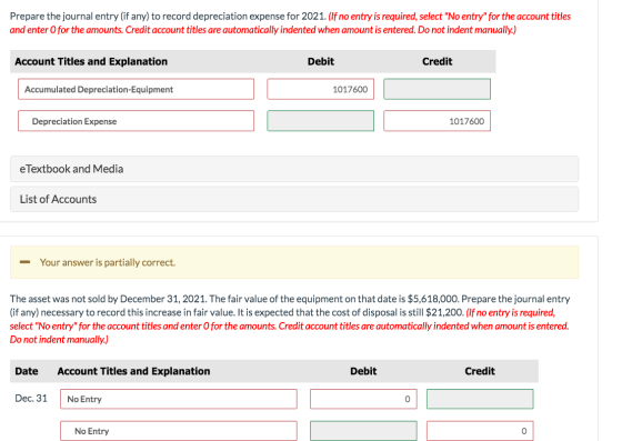 Prepare the journal entry (if any) to record depreciation expense for 2021. (If no entry is required, select No entry for t