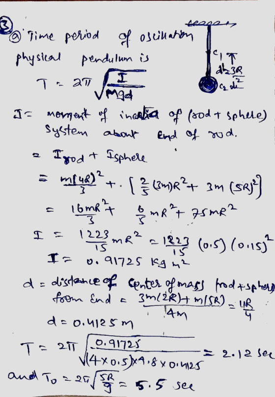 phy sta pendulum is 3& I2232 AM and T